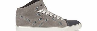 Stitch and lace detail grey trainers