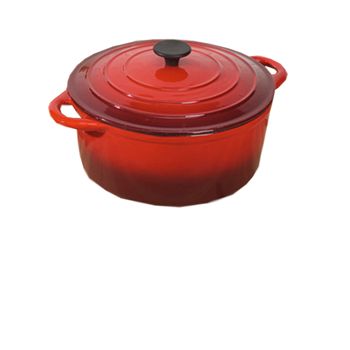 Large Cast Iron Casserole Pot in Red New