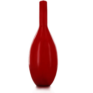 Large Glass Red Beauty Vase