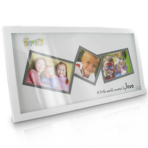 White Triple Family Photo Frame
