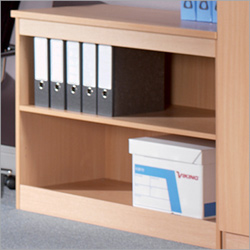 ` Beech-Effect Desk High Bookcase - Beech