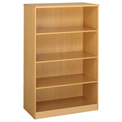 Beech-Effect 160cm High Bookcase with 3