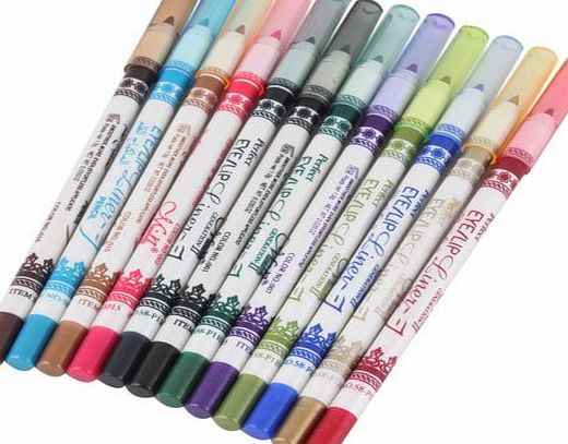 LaRoc 12 Pieces Colour Eye Liner Eyeliner Lip Eyeshadow Pencil Pen Cosmetic Makeup Set