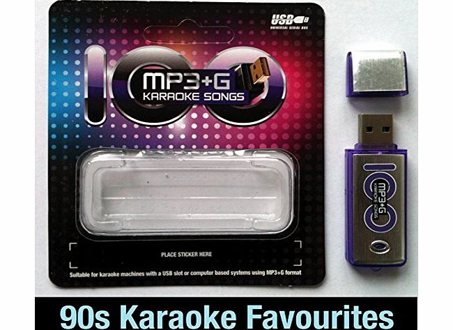 Laser Direct Karaoke USB Song Stick - 100 MP3 G Karaoke Favourites from the 1990s - For Karaoke Machines with a USB Drive Slot
