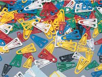 Assorted colour 60mm plastic paper clips, BOX of