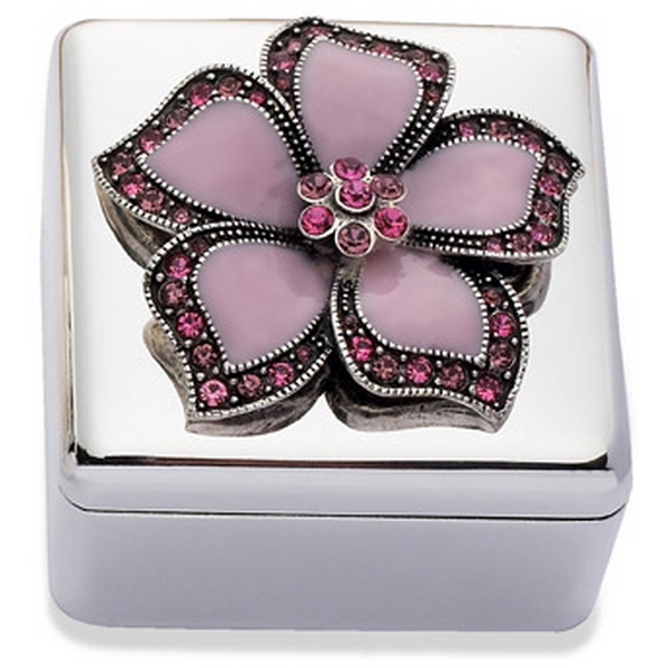 Pink Flower Trinket Box by