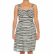 Black and white horizontal stripe dress
