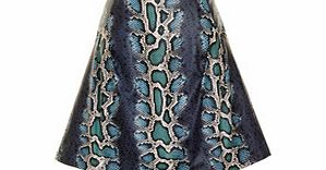 Lavish Alice Blue python print leather look skirt
