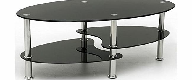 Lawrence Furniture Cara Toughened Glass Coffee Table In Black Glass