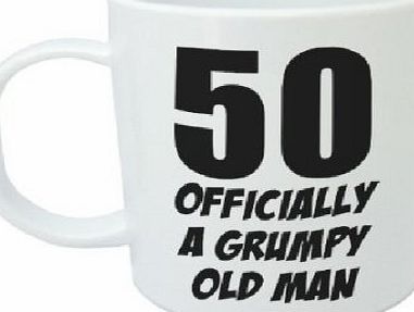 LBS4ALL 50 Officially A Grumpy Old Man - Funny Novelty 50th Birthday Gift Mug