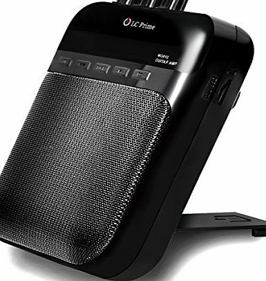 LC Prime Aroma Guitar Amp Mini Portable Clip Amplifier Speaker Recorder 2 in 1 Chargeable w/ TF Card Slot for Acoustic Electric Guitar, Electric Guitar, Electric Violin Accept 1/4`` Guitar Cable plastic black, 