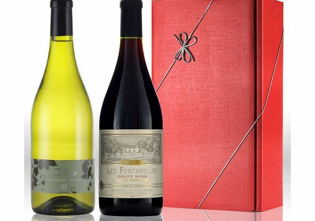 Le Bon Vin French Languedoc red and white wine twin pack gift set