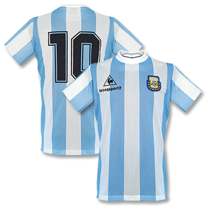 1986 Argentina Home Retro Shirt + No 10