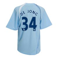 Le Coq Sportif Manchester City Home Shirt 2008/09 with De Jong