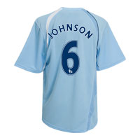 Le Coq Sportif Manchester City Home Shirt 2008/09 with Johnson