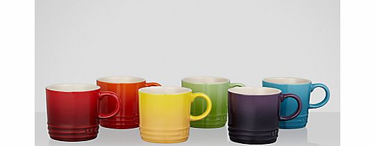 Le Creuset Rainbow Espresso Mugs, Set of 6