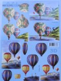Le Suh A4 3D Le Suh step by step decoupage sheet for card craft - hot air balloons