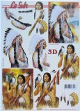 Le Suh A4 3D Le Suh step by step decoupage sheet for card craft - native american indian