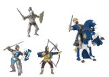 Exclusive to Amazon.co.uk. Le Toy Van - Papo Blue Knights Set (Armoured Blue Knight / King Richard Blue / King Richards Horse / Genevan Knight Blue / Bowman Blue )