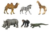 Exclusive to Amazon.co.uk. Le Toy Van - Papo Wild Animals Set 1 (Camel/ Giraffe Calf/ Zebra/ Rhino/ Chimpanzee/ Crocodile)