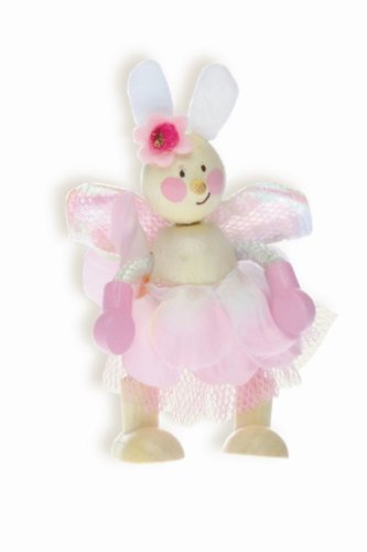 Wooden Rose Rabbit Fairy Doll