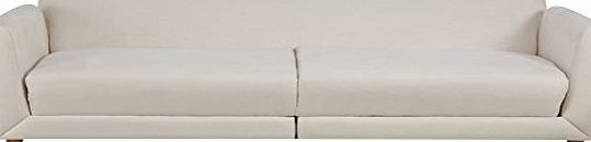 Leader Lifestyle Sydney 3 Seater Sofa Bed in Elegant Cream Fabric, Wood, Beige