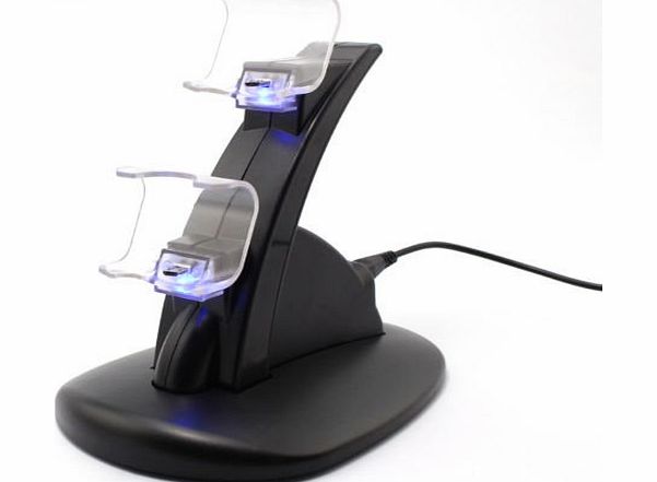 leading-star USB Charging Dock Station Stand for 2 PS4 Game Controller LED Playstation