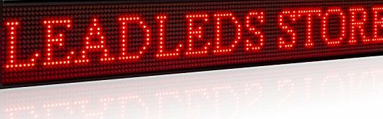Leadleds Ultra-thin Designed P5mm 16X96 Pixels SMD LED Programmable Scrolling Message Sign Board, PC software change messages (Red)