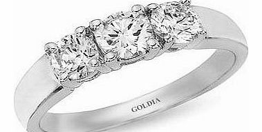 1 1/2 Ct. Round Cut Diamond Platinum Three-stone Engagement Ring Engagement-rings
