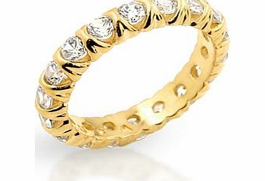 Leadoff 925 Sterling Silver Gold Plated Xo Eternity Style Band Ring Size:9