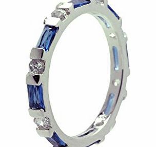 Leadoff Eternity Bands925 Sterling Silver Jewelry Green Cubic Zirconia Eternity Ring W: 2.5mm Size: 5