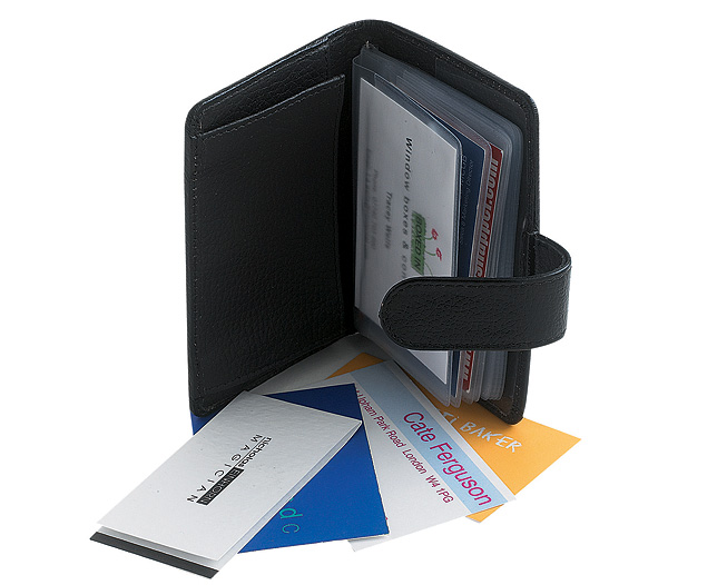Business Card Wallet, Black, Personalised