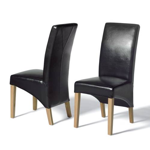 Elegance Straight Back Black Leather Chair 808.014