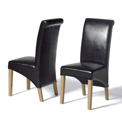 Natura Rollback Black Leather Chair