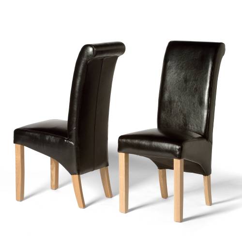 Ruby Rollback Black Leather Chair x2