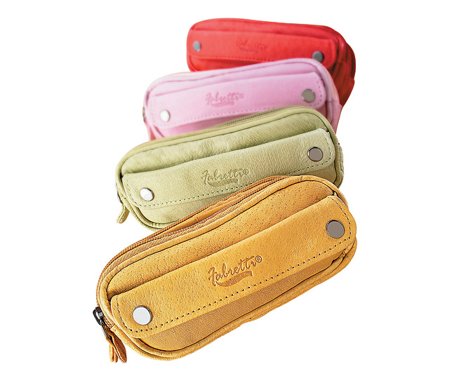 leather Double Glasses Case Pink
