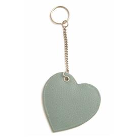 leather Heart Key Rings Mint