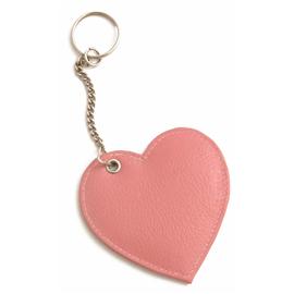 leather Heart Key Rings Pink