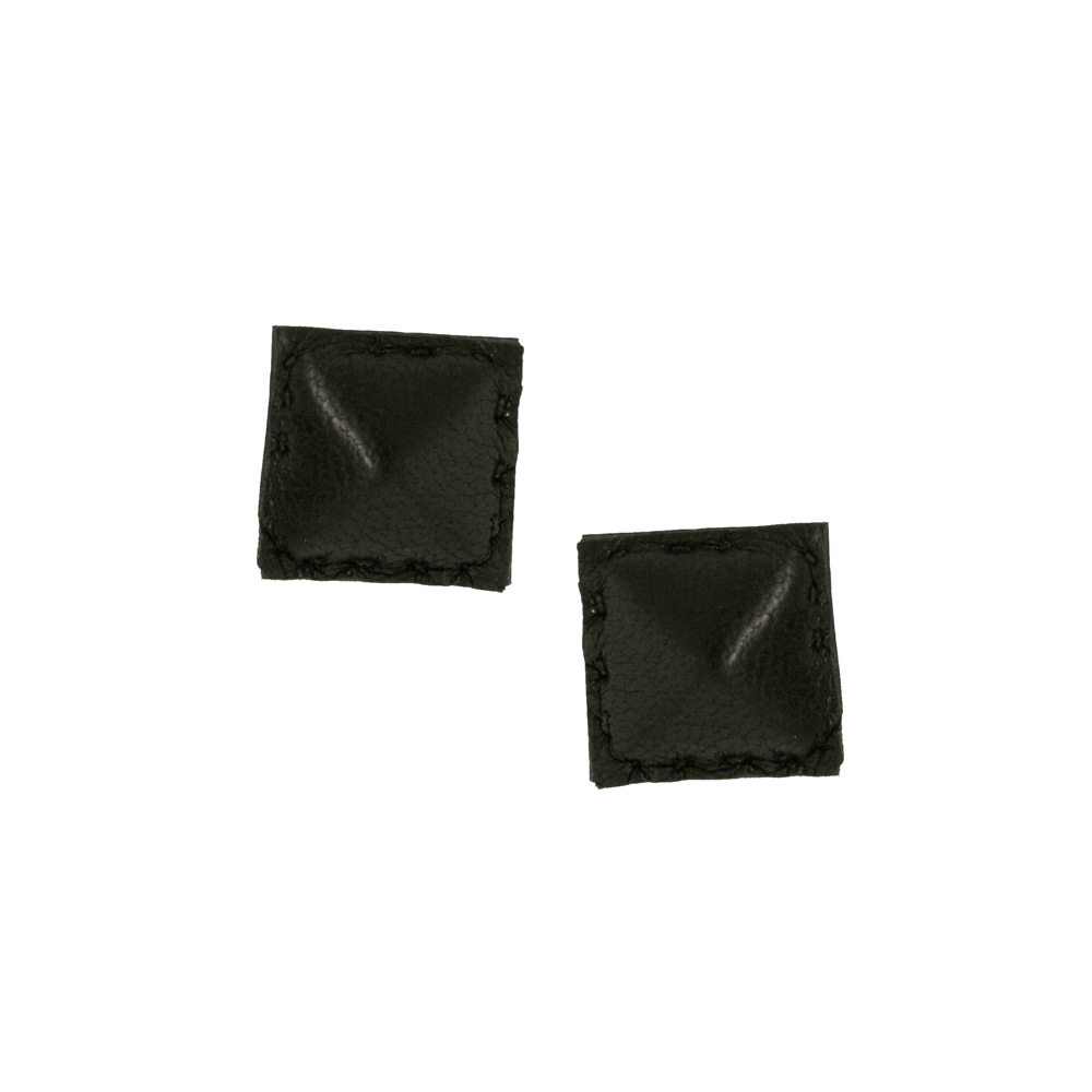Leather Pyramid Earrings- Black