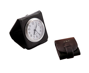 leather Travel Alarm Clock - Pers