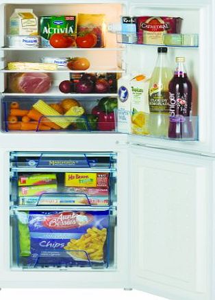 LEC  T5039W 50cm combi fridge freezer, internal light, reversible door, white