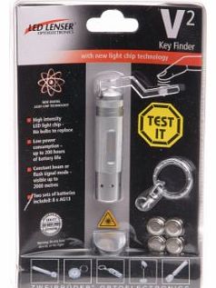 Led Lenser V Squared Key Finder Silver in TEST IT blister pack