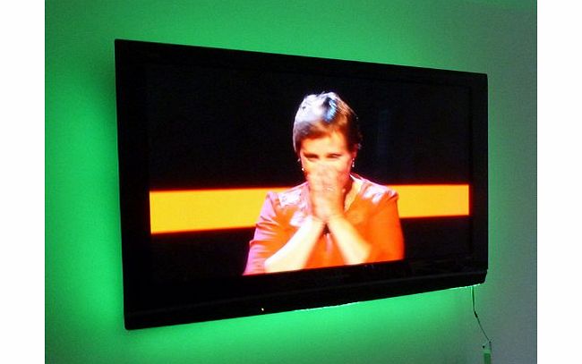 LEDER GREEN LED STRIP LIGHT SET (4 x 50CM STRIPS amp; SUPPLY) ** CUSTOM MADE PACKAGE - IDEAL FOR TV/PLASMA TV BACK LIGHTING, HOME CINEMA **