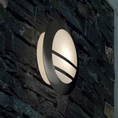 Leds-C4 Lighting Ajax Round Stainless Steel Outdoor Wall Light