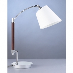 Fusta Wood and Chrome Adjustable Table Lamp