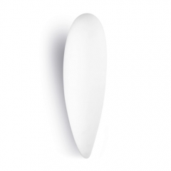 Large White Curved Glass Oval Wall Light