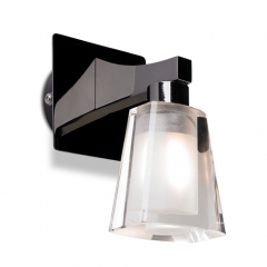 Leds-C4 Lighting Luxe Black Chrome Bathroom Wall Light