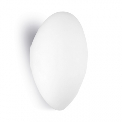 Leds-C4 Lighting Small White Glass Curved Wall Light