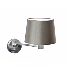 Suite Adjustable Arm Wall Light with Grey Fabric