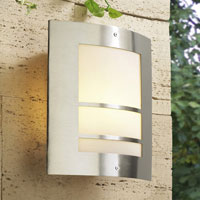 LEDS Lighting Ajax Modern Stainless Steel Outdoor Wall Light With A Polycarbonate Diffuser